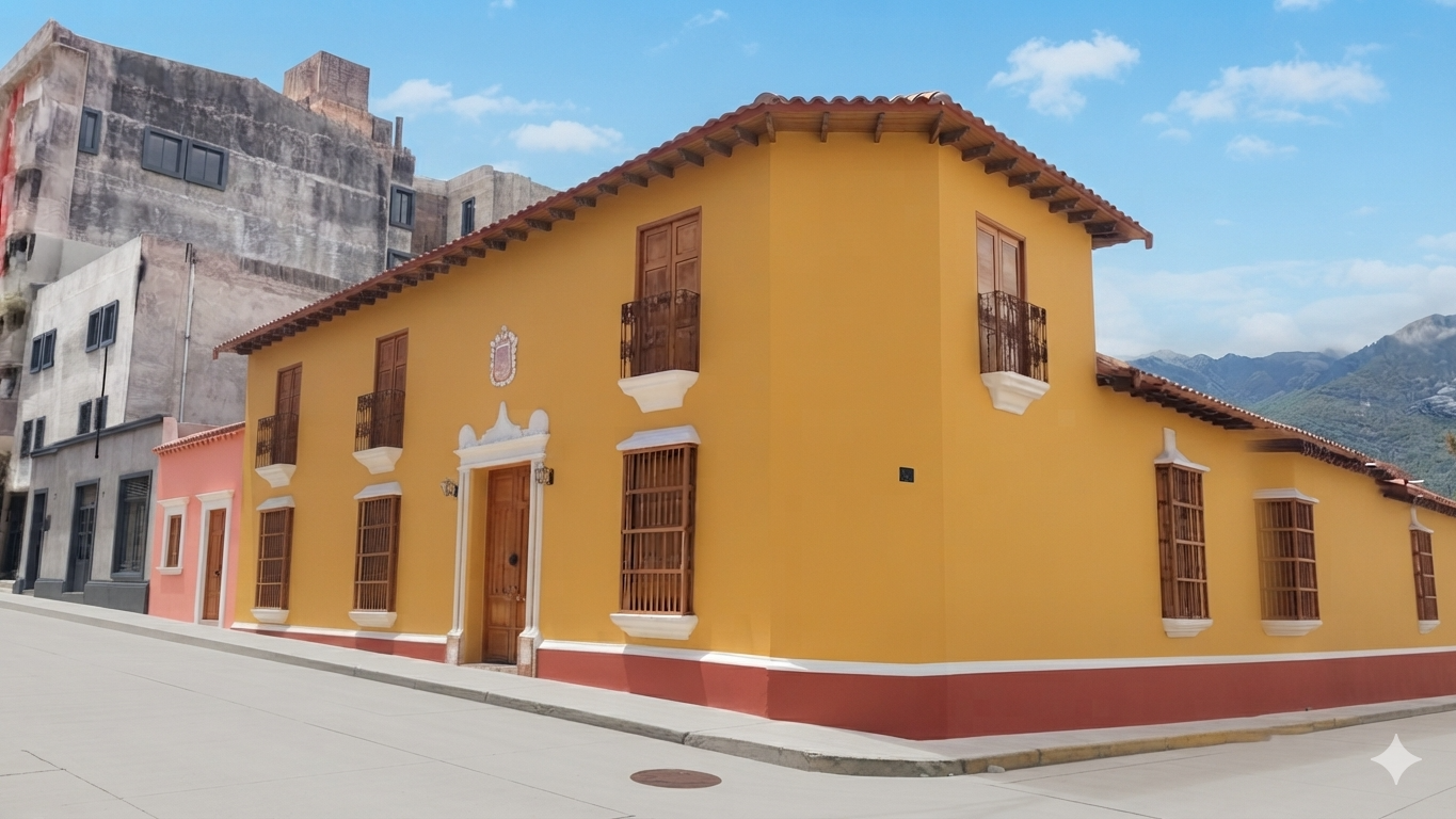 Fachada de la Casa de los Antiguos Gobernadores en el centro de Mérida